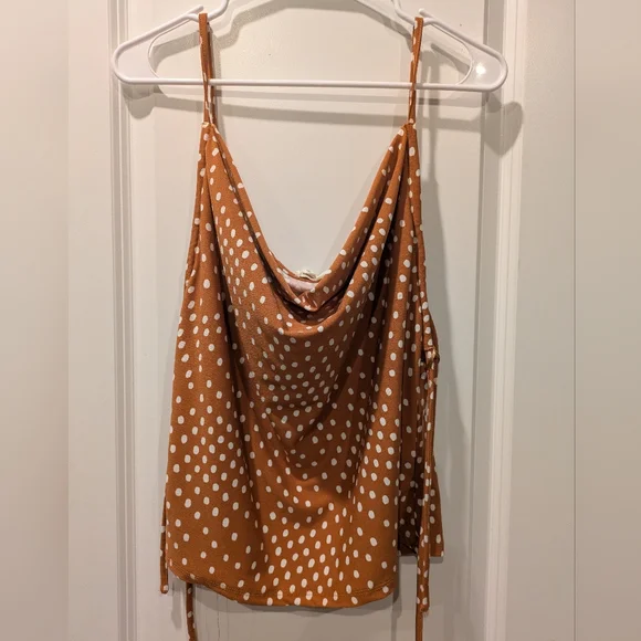 ✨ Meraki Polka Dot Cowl Neck Tie Tank Top – Size XL ✨ - Picture 2 of 9